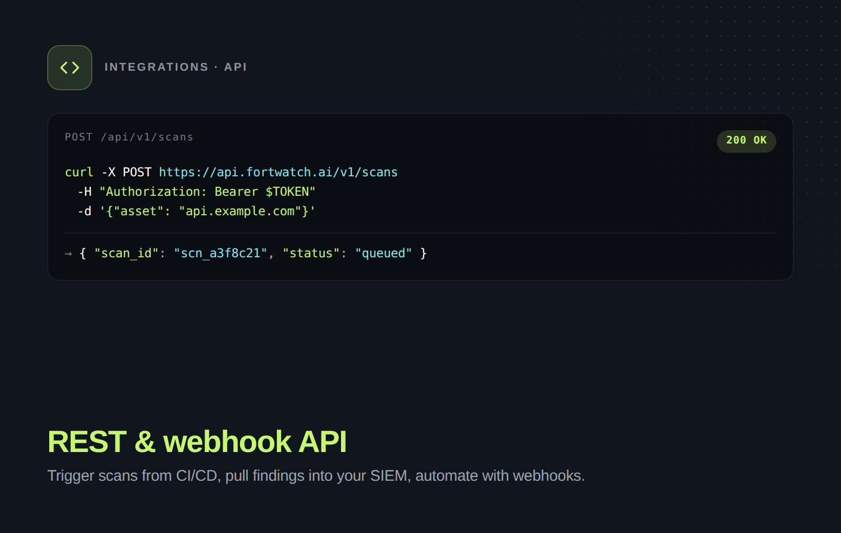 REST & webhook API