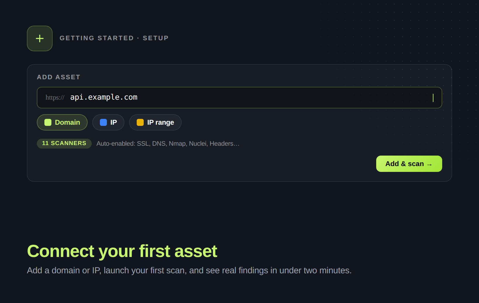 Connect your first asset