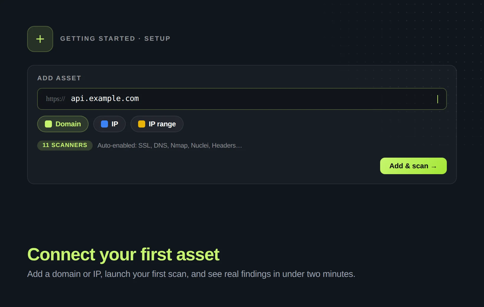 Connect your first asset