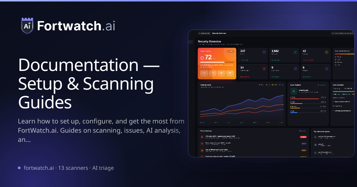 Documentation — Setup & Scanning Guides | FortWatch.ai